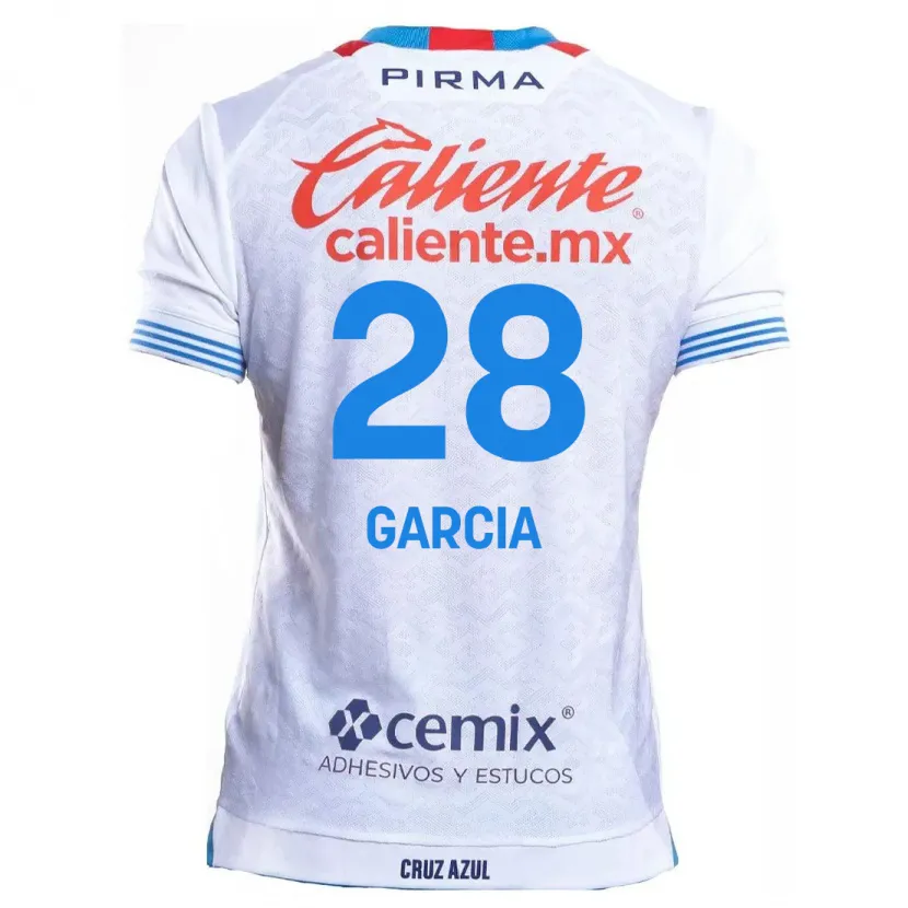 Danxen Heren Ana Garcia #28 Wit Blauw Uitshirt Uittenue 2024/25 T-Shirt