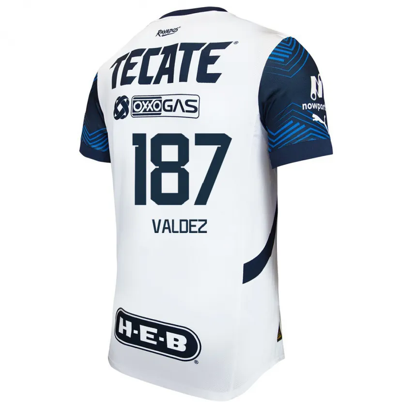 Danxen Heren Érick Valdez #187 Wit Blauw Uitshirt Uittenue 2024/25 T-Shirt