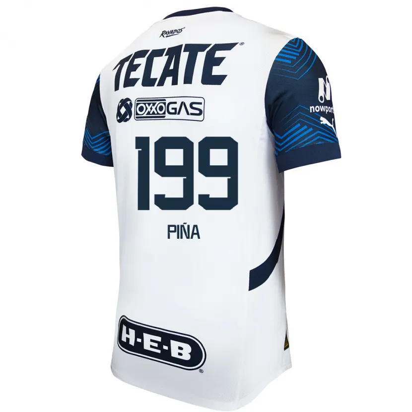 Danxen Heren Ricardo Piña #199 Wit Blauw Uitshirt Uittenue 2024/25 T-Shirt