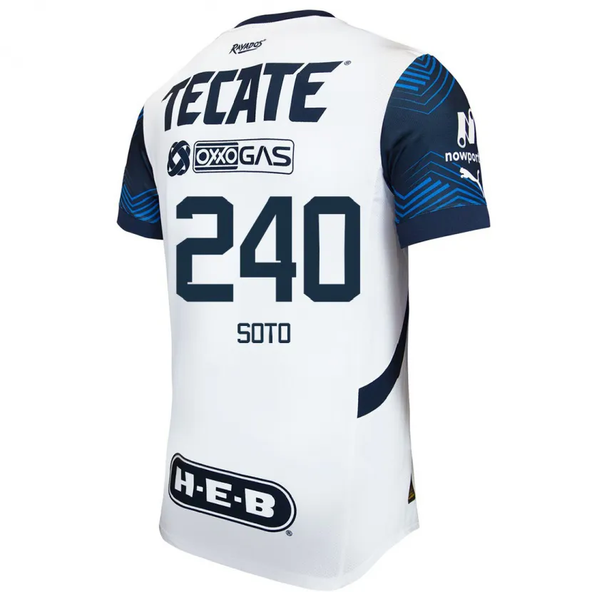 Danxen Heren Óscar Soto #240 Wit Blauw Uitshirt Uittenue 2024/25 T-Shirt