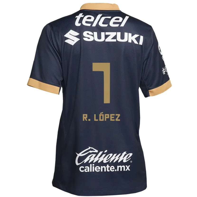 Danxen Heren Rodrigo López #7 Obsidiaan Goud Wit Uitshirt Uittenue 2024/25 T-Shirt