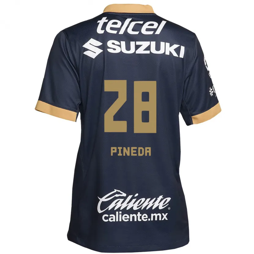 Danxen Heren Grecia Pineda #28 Obsidiaan Goud Wit Uitshirt Uittenue 2024/25 T-Shirt