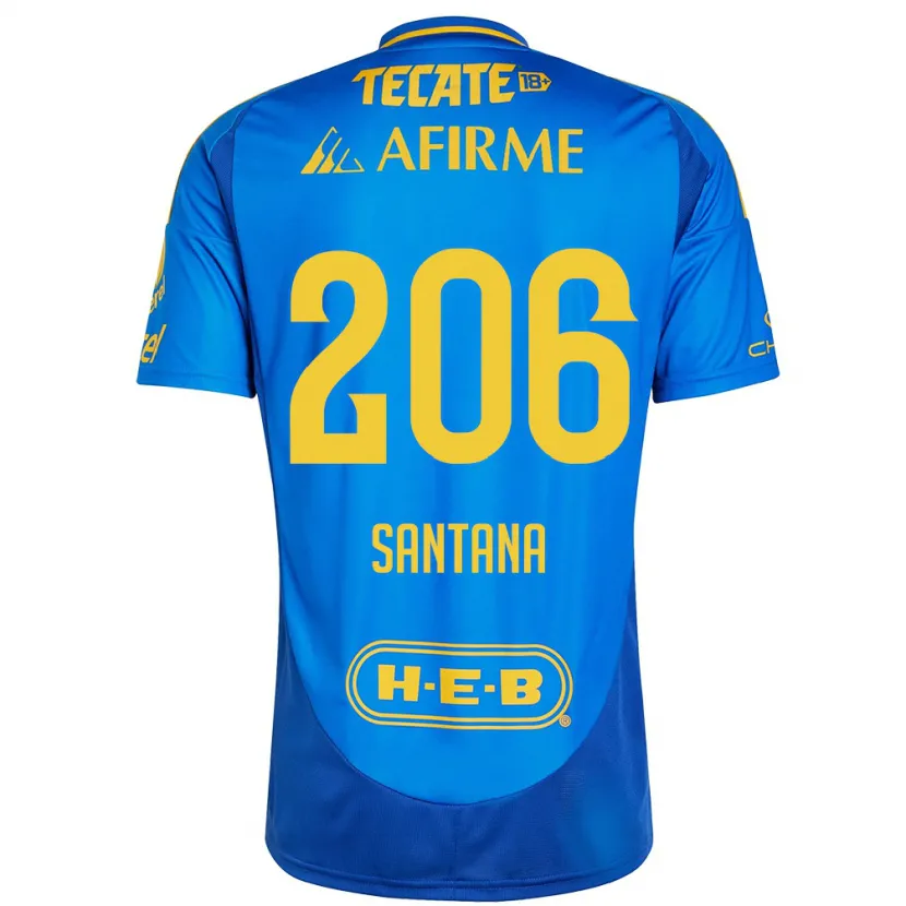 Danxen Heren Joel Santana #206 Blauw Geel Uitshirt Uittenue 2024/25 T-Shirt