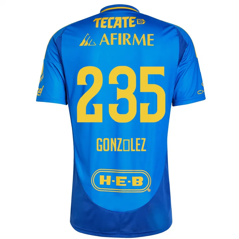 Danxen Heren Mauricio González #235 Blauw Geel Uitshirt Uittenue 2024/25 T-Shirt