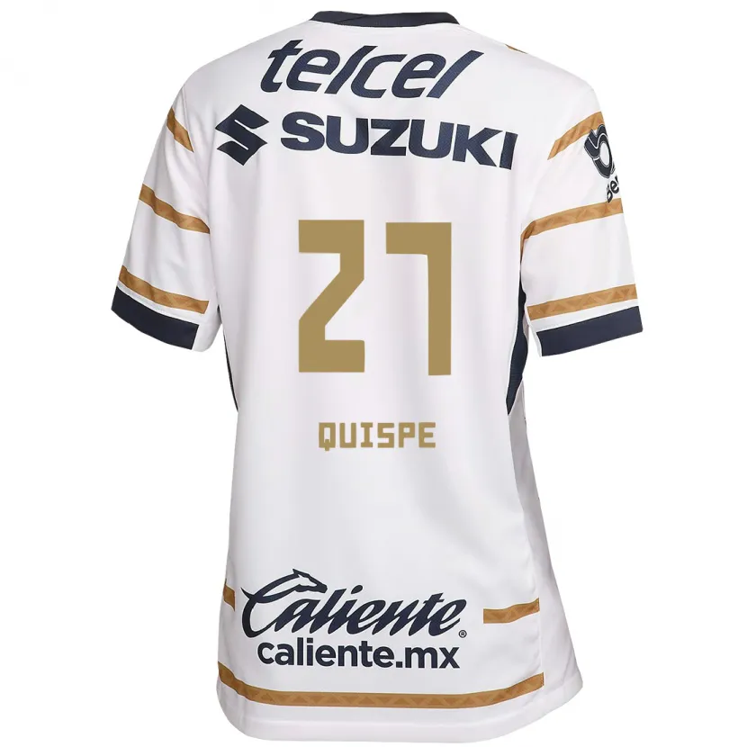 Danxen Dames Piero Quispe #27 Witte Obsidiaan Thuisshirt Thuistenue 2024/25 T-Shirt