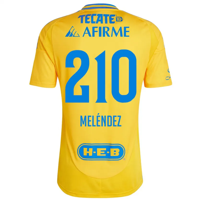 Danxen Dames Marcelo Meléndez #210 Goud Geel Thuisshirt Thuistenue 2024/25 T-Shirt