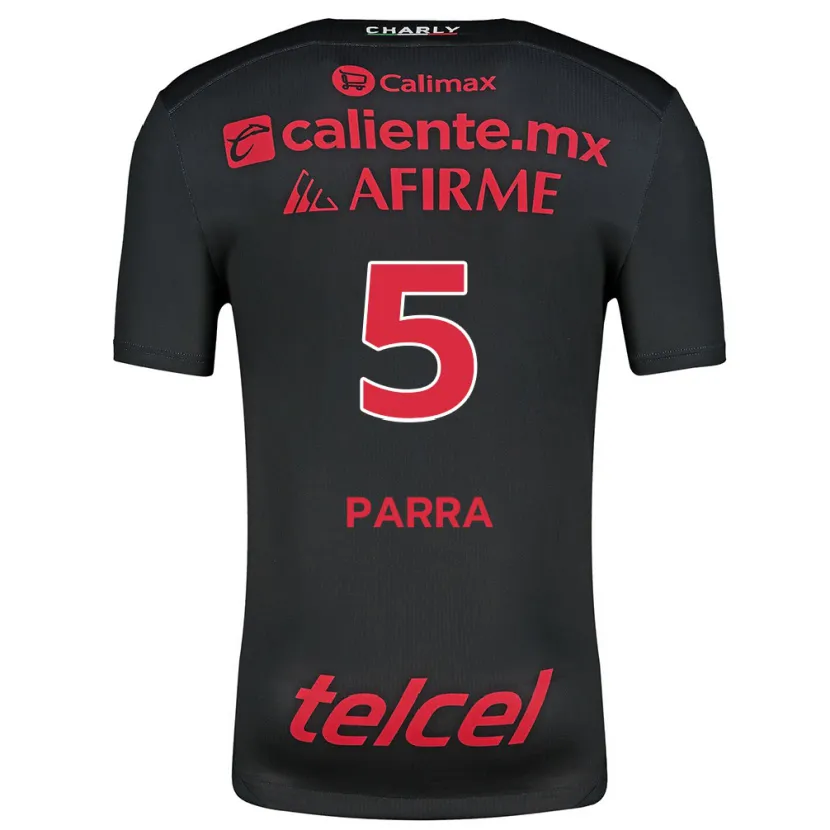 Danxen Dames Rodrigo Parra #5 Zwart Rood Thuisshirt Thuistenue 2024/25 T-Shirt
