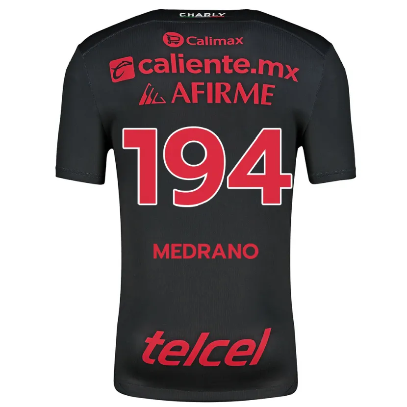 Danxen Dames Luis Medrano #194 Zwart Rood Thuisshirt Thuistenue 2024/25 T-Shirt