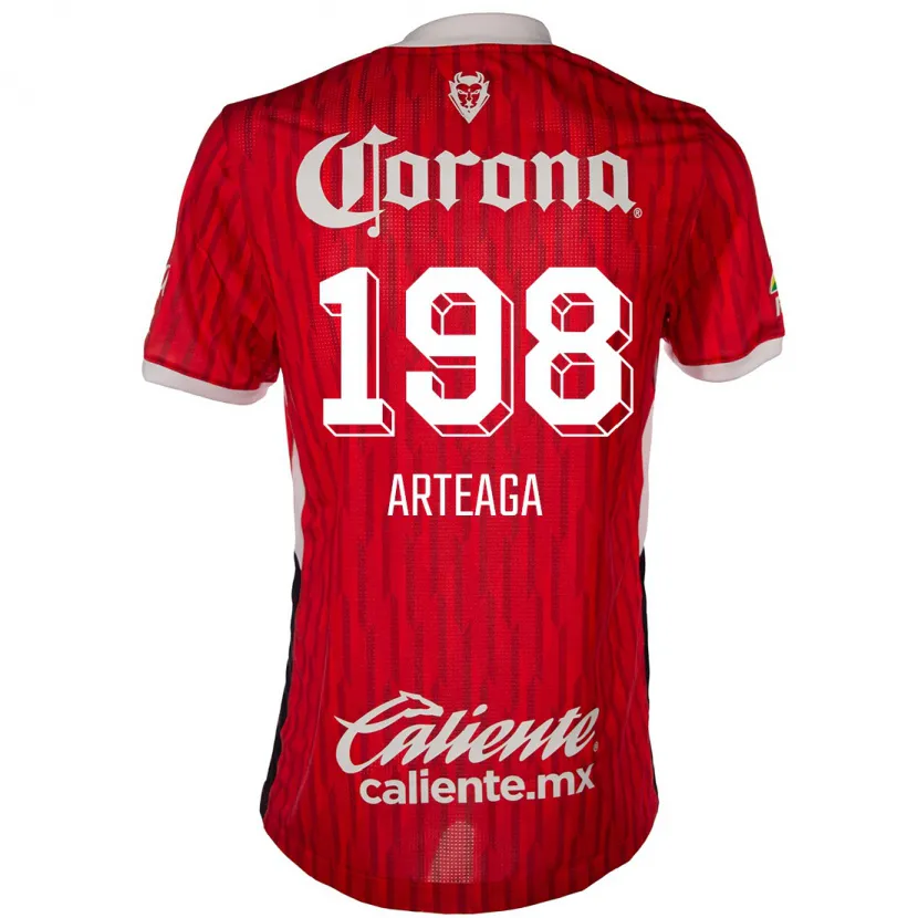 Danxen Dames Víctor Arteaga #198 Rood Wit Thuisshirt Thuistenue 2024/25 T-Shirt