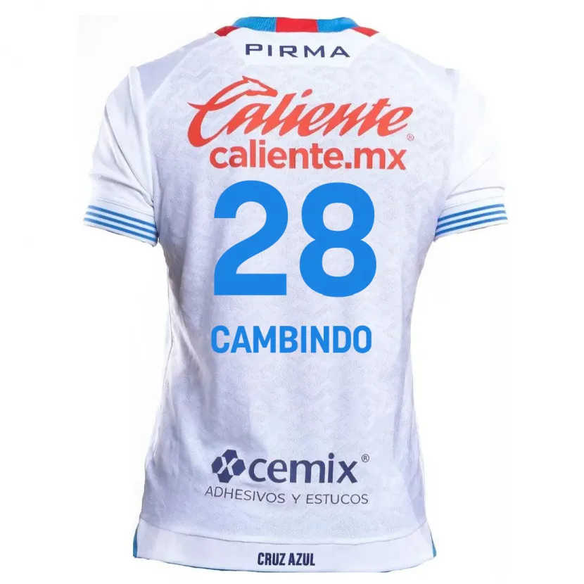 Danxen Dames Diber Cambindo #28 Wit Blauw Uitshirt Uittenue 2024/25 T-Shirt