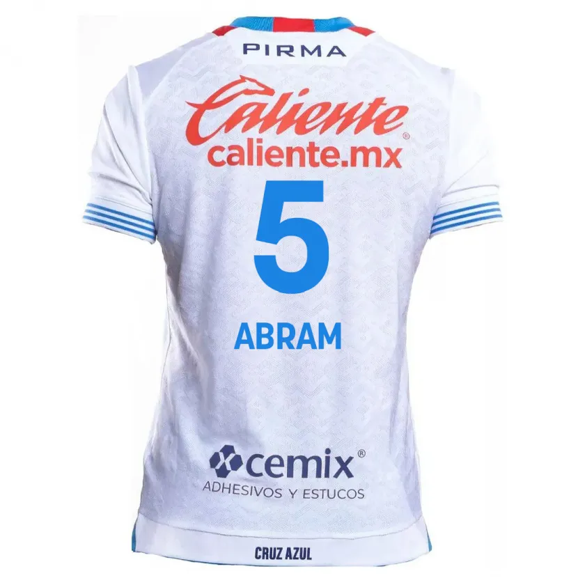 Danxen Dames Luis Abram #5 Wit Blauw Uitshirt Uittenue 2024/25 T-Shirt