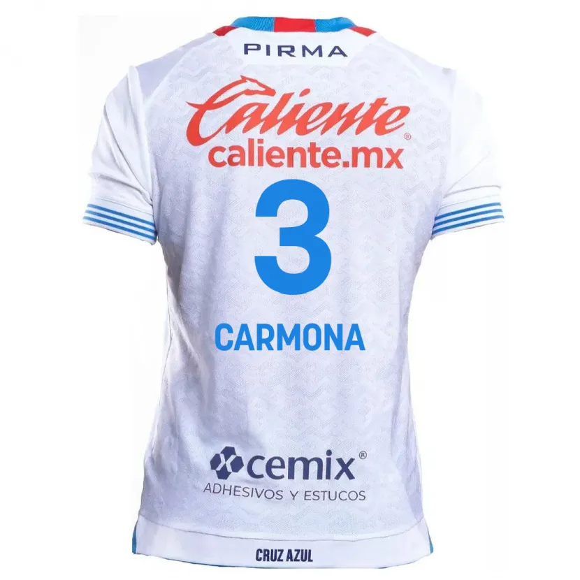 Danxen Dames Edith Carmona #3 Wit Blauw Uitshirt Uittenue 2024/25 T-Shirt