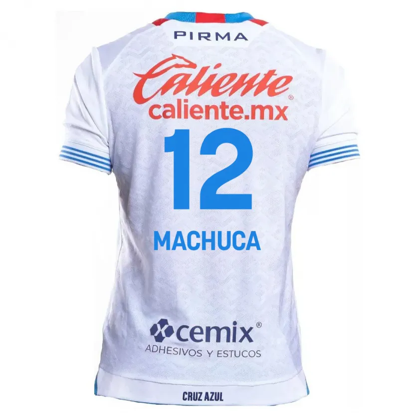 Danxen Dames Gabriela Machuca #12 Wit Blauw Uitshirt Uittenue 2024/25 T-Shirt
