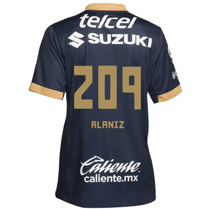 Danxen Dames Jorge Alaniz #209 Obsidiaan Goud Wit Uitshirt Uittenue 2024/25 T-Shirt