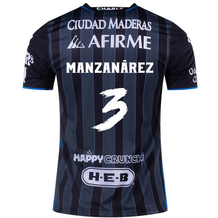Danxen Dames Óscar Manzanárez #3 Wit Zwart Uitshirt Uittenue 2024/25 T-Shirt