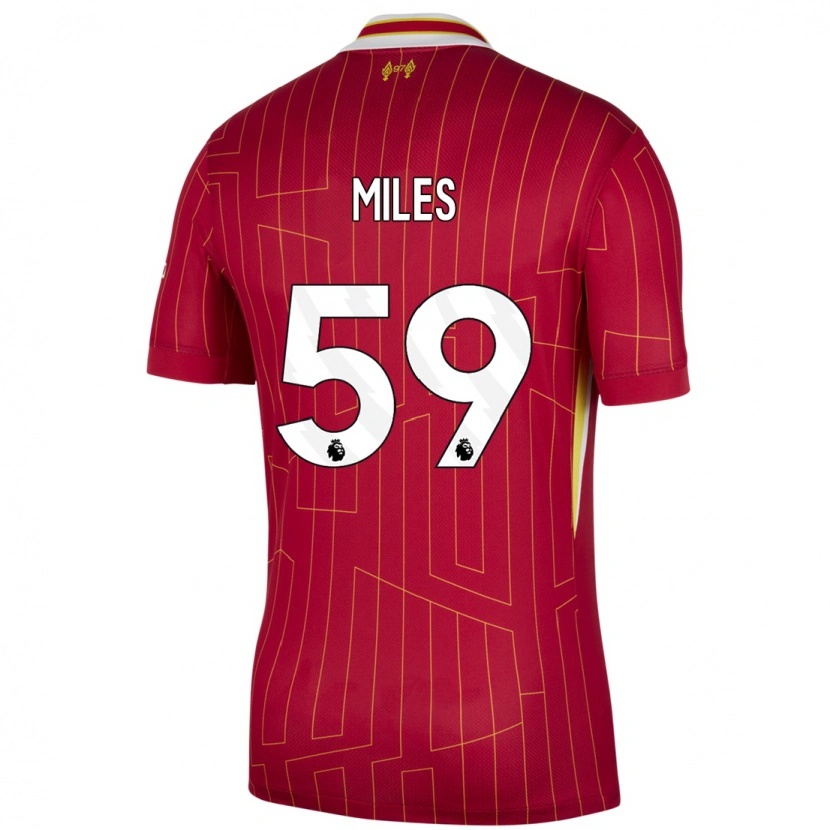 Danxen Kinderen Terence Miles #59 Rood Geel Wit Thuisshirt Thuistenue 2024/25 T-Shirt