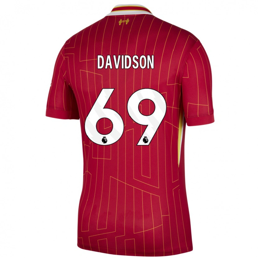 Danxen Kinderen Josh Davidson #69 Rood Geel Wit Thuisshirt Thuistenue 2024/25 T-Shirt