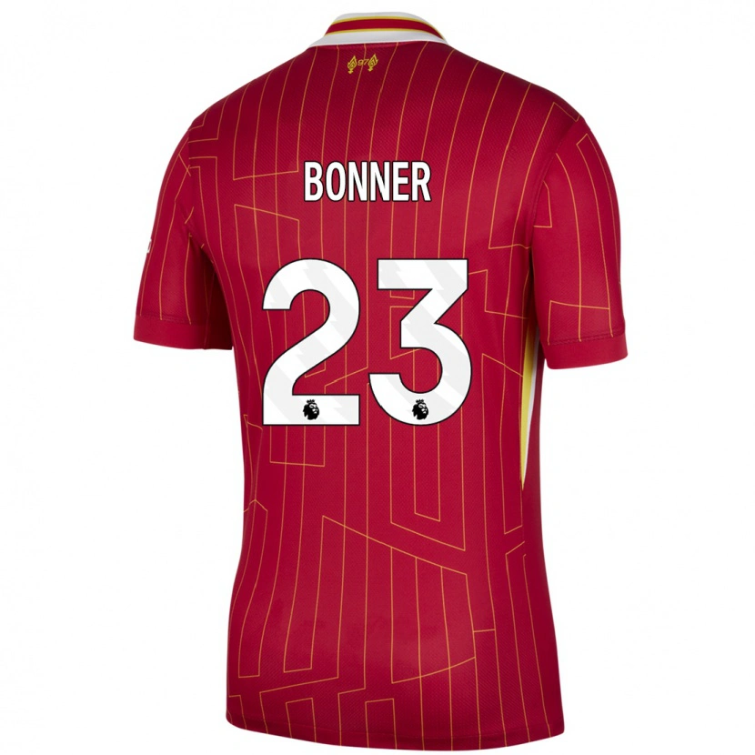 Danxen Kinderen Gemma Bonner #23 Rood Geel Wit Thuisshirt Thuistenue 2024/25 T-Shirt