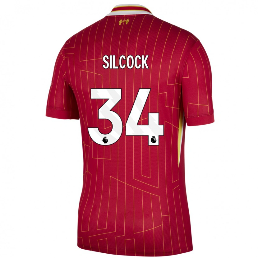Danxen Kinderen Hannah Silcock #34 Rood Geel Wit Thuisshirt Thuistenue 2024/25 T-Shirt