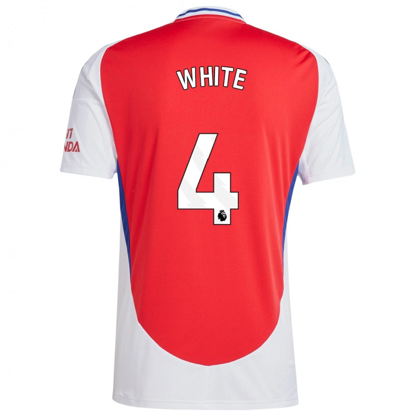 Danxen Kinderen Ben White #4 Rood Wit Thuisshirt Thuistenue 2024/25 T-Shirt