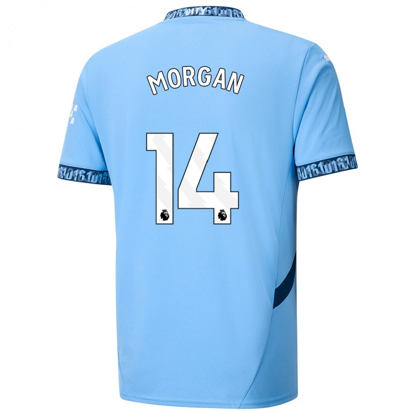 Danxen Kinderen Esme Morgan #14 Marineblauw Thuisshirt Thuistenue 2024/25 T-Shirt