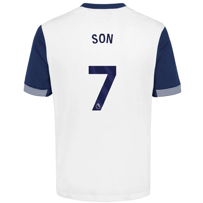 Danxen Kinderen Heung-Min Son #7 Wit Blauw Thuisshirt Thuistenue 2024/25 T-Shirt