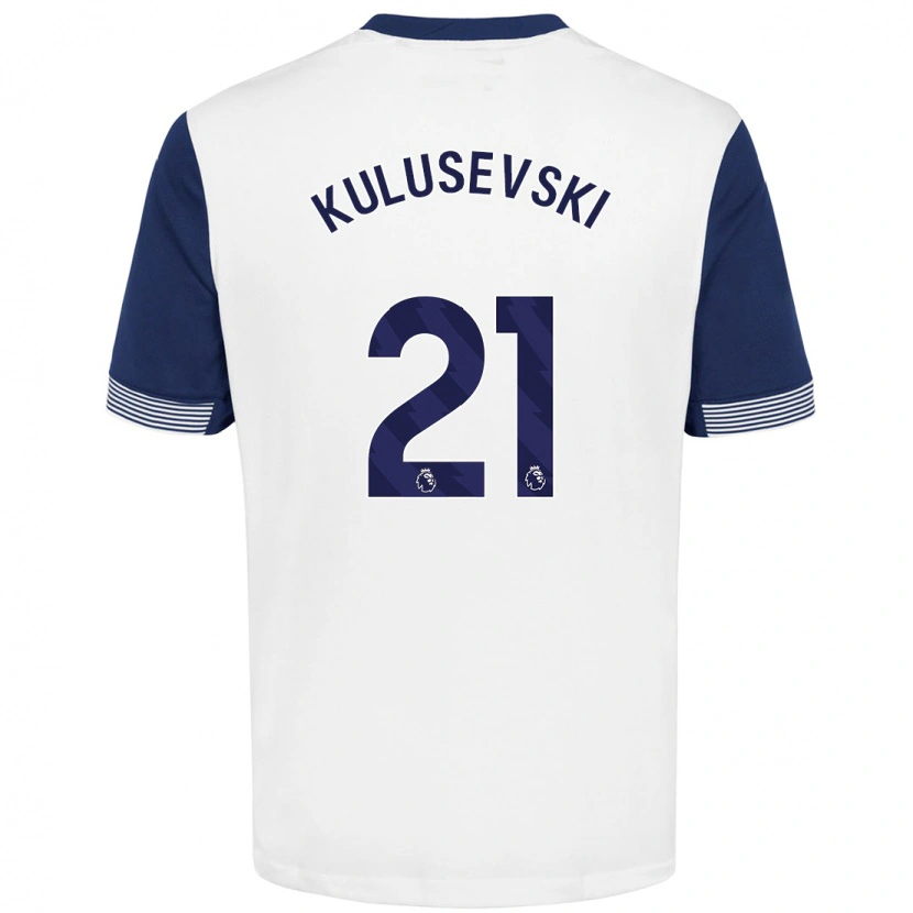Danxen Kinderen Dejan Kulusevski #21 Wit Blauw Thuisshirt Thuistenue 2024/25 T-Shirt