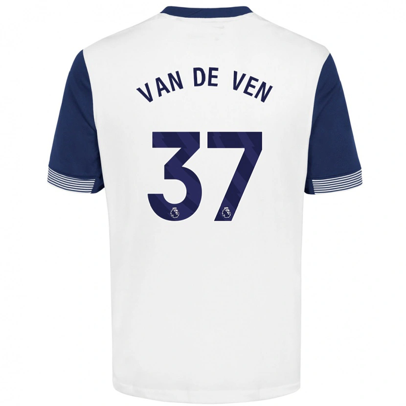 Danxen Kinderen Micky Van De Ven #37 Wit Blauw Thuisshirt Thuistenue 2024/25 T-Shirt