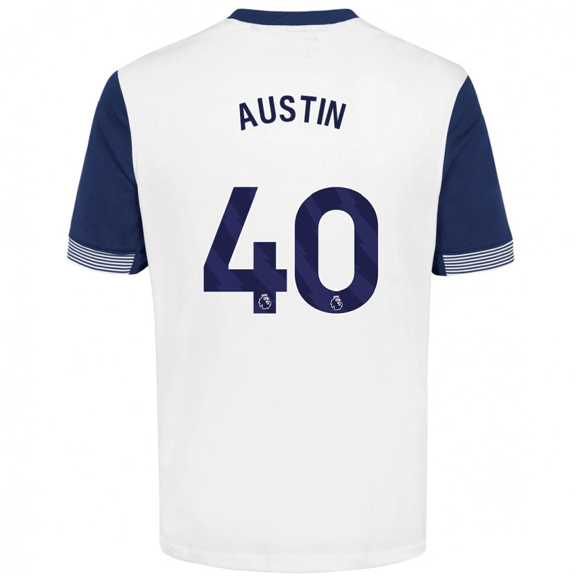 Danxen Kinderen Brandon Austin #40 Wit Blauw Thuisshirt Thuistenue 2024/25 T-Shirt