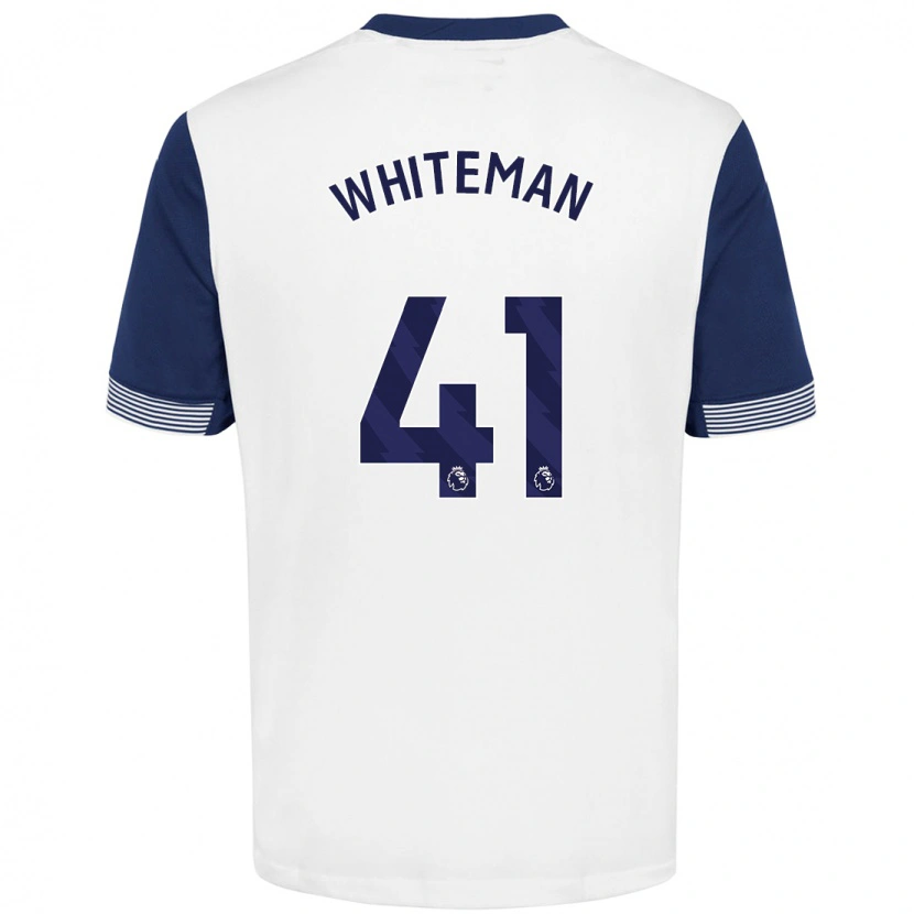 Danxen Kinderen Alfie Whiteman #41 Wit Blauw Thuisshirt Thuistenue 2024/25 T-Shirt