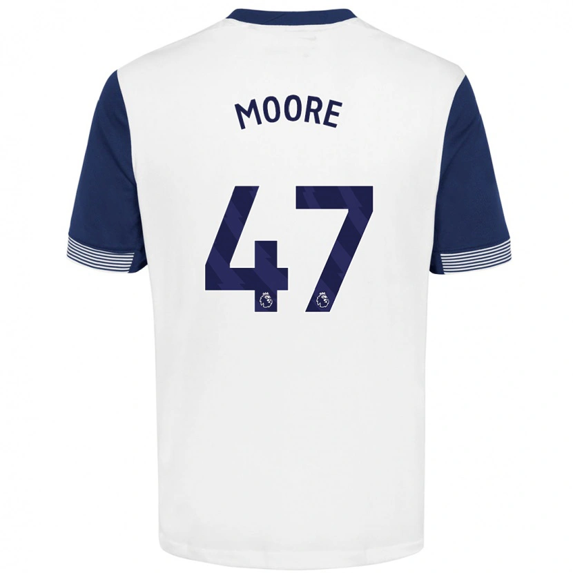 Danxen Kinderen Mikey Moore #47 Wit Blauw Thuisshirt Thuistenue 2024/25 T-Shirt