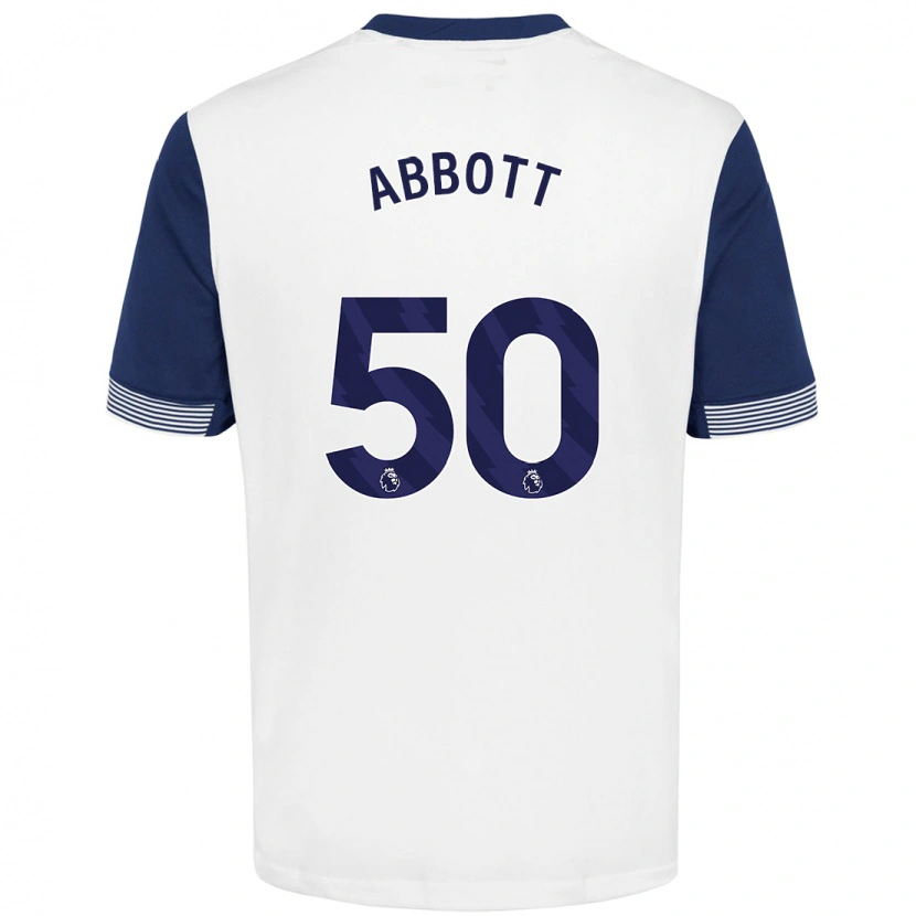 Danxen Kinderen George Abbott #50 Wit Blauw Thuisshirt Thuistenue 2024/25 T-Shirt