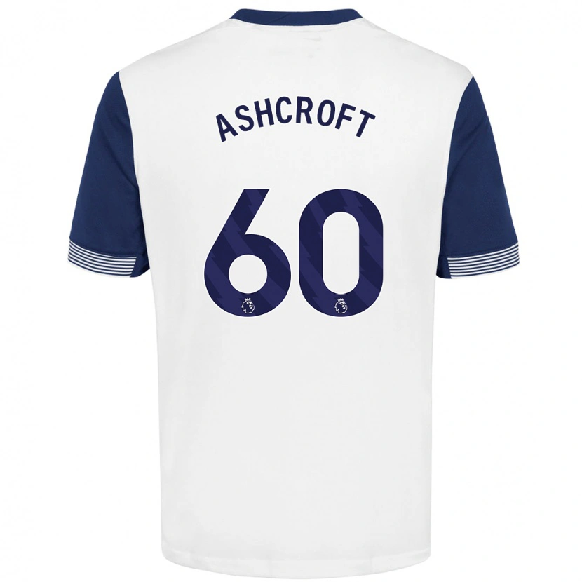 Danxen Kinderen Tyrell Ashcroft #60 Wit Blauw Thuisshirt Thuistenue 2024/25 T-Shirt