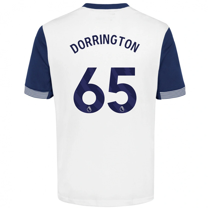 Danxen Kinderen Alfie Dorrington #65 Wit Blauw Thuisshirt Thuistenue 2024/25 T-Shirt