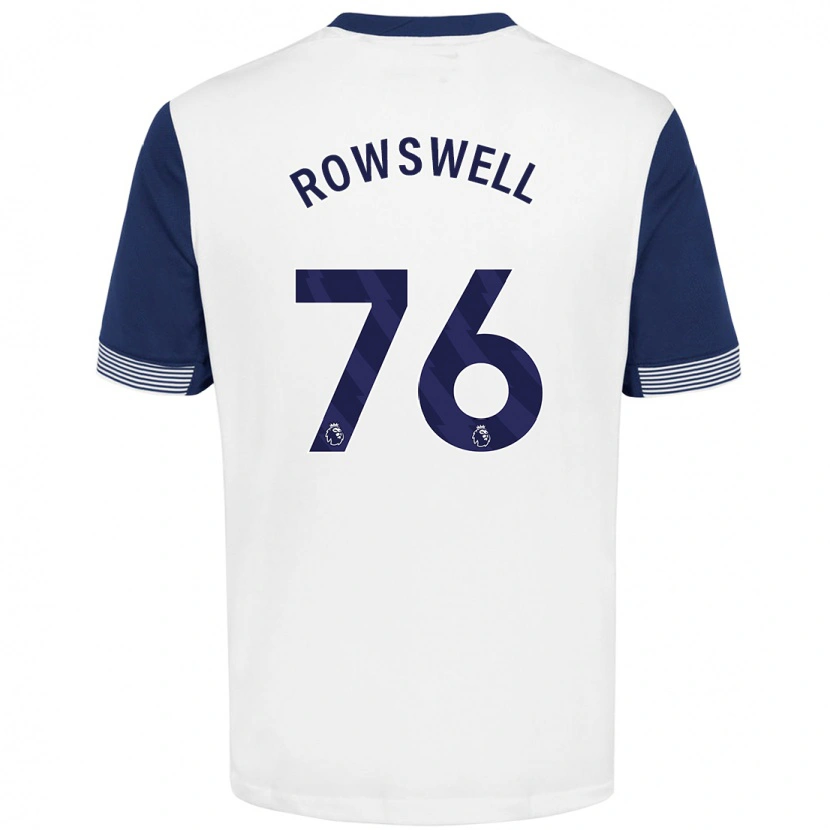 Danxen Kinderen James Rowswell #76 Wit Blauw Thuisshirt Thuistenue 2024/25 T-Shirt