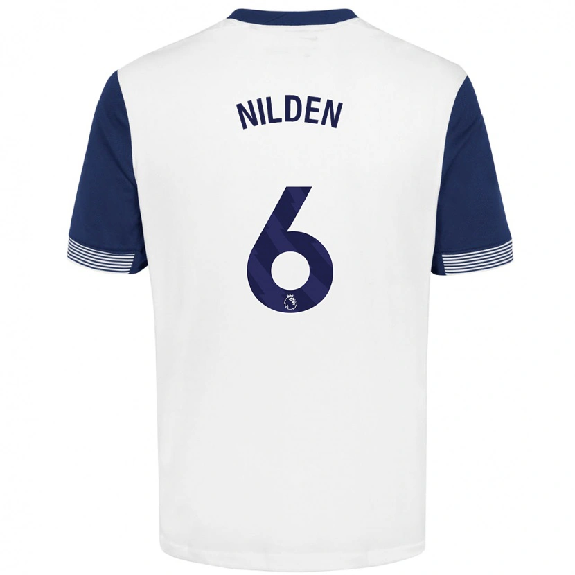 Danxen Kinderen Amanda Nildén #6 Wit Blauw Thuisshirt Thuistenue 2024/25 T-Shirt