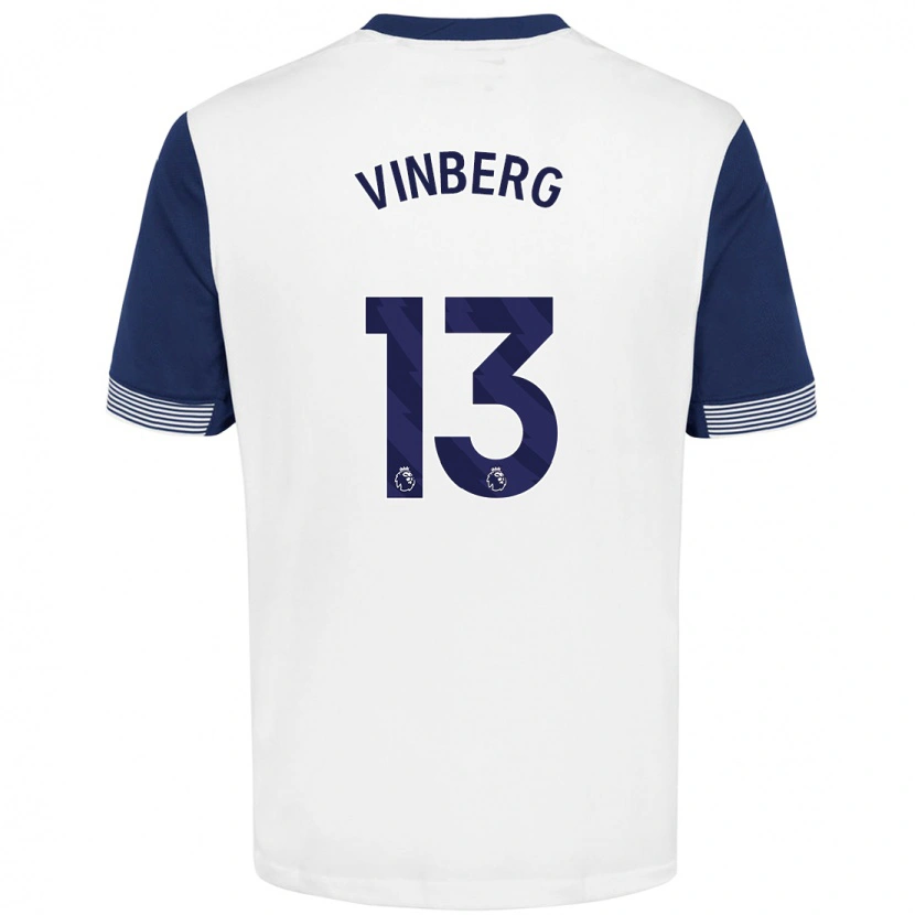 Danxen Kinderen Matilda Vinberg #13 Wit Blauw Thuisshirt Thuistenue 2024/25 T-Shirt