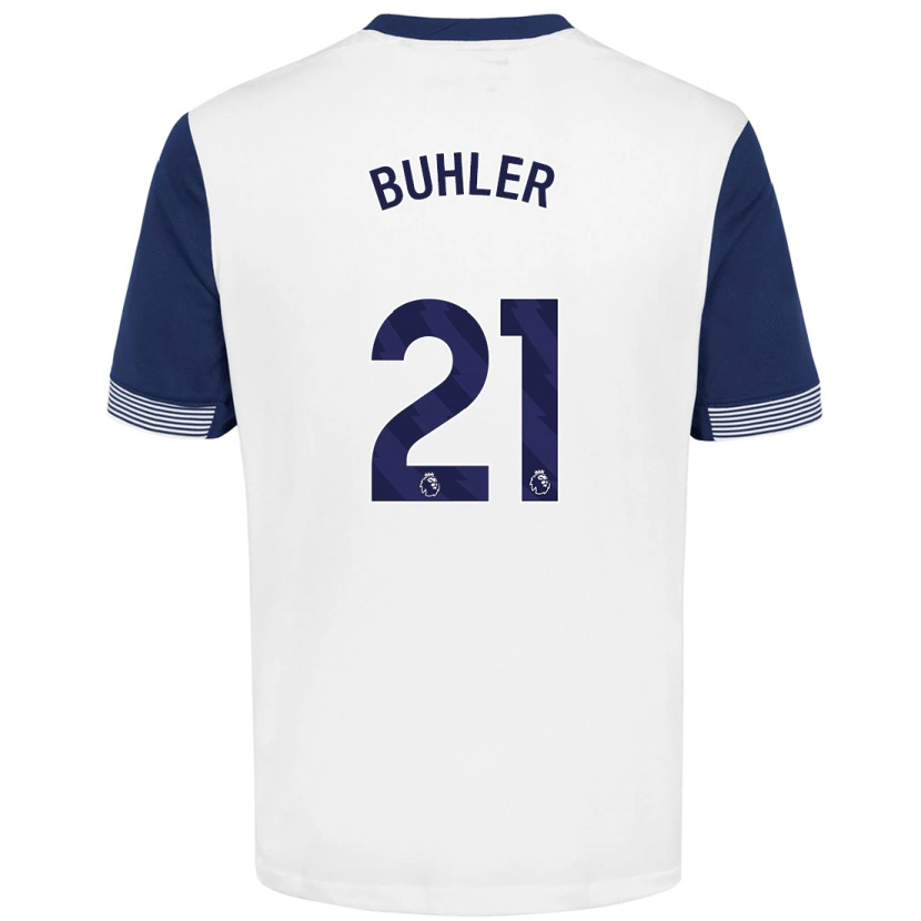 Danxen Kinderen Luana Bühler #21 Wit Blauw Thuisshirt Thuistenue 2024/25 T-Shirt