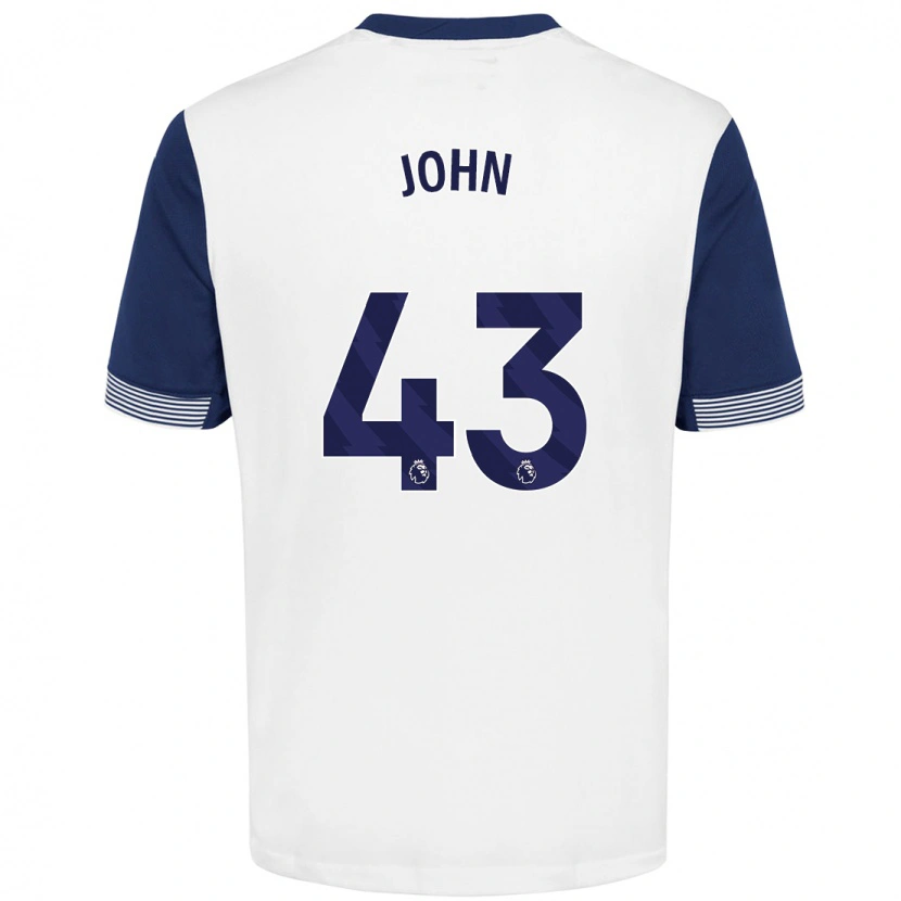 Danxen Kinderen Nile John #43 Wit Blauw Thuisshirt Thuistenue 2024/25 T-Shirt