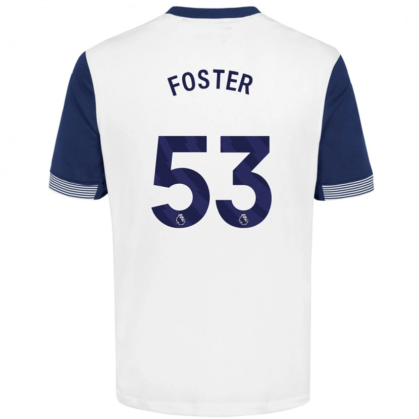 Danxen Kinderen Brooklyn Lyons-Foster #53 Wit Blauw Thuisshirt Thuistenue 2024/25 T-Shirt