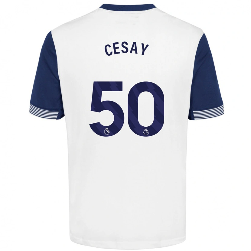 Danxen Kinderen Kallum Cesay #50 Wit Blauw Thuisshirt Thuistenue 2024/25 T-Shirt