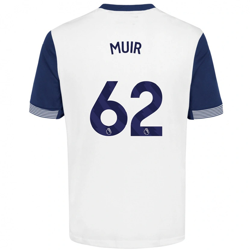 Danxen Kinderen Marqes Muir #62 Wit Blauw Thuisshirt Thuistenue 2024/25 T-Shirt
