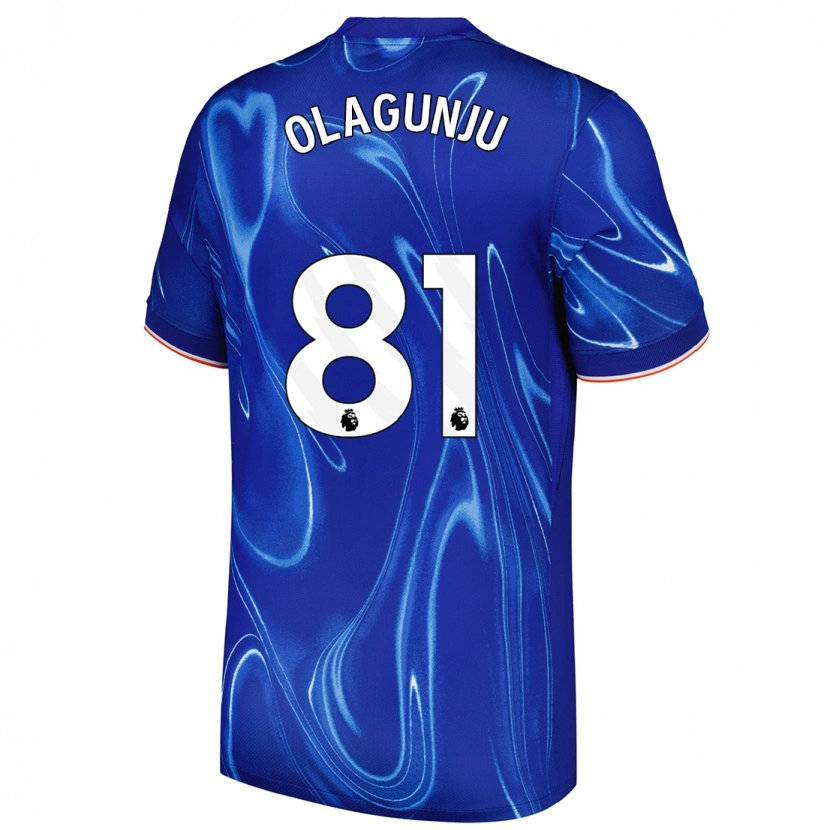 Danxen Kinderen Saheed Olagunju #81 Blauw Wit Thuisshirt Thuistenue 2024/25 T-Shirt