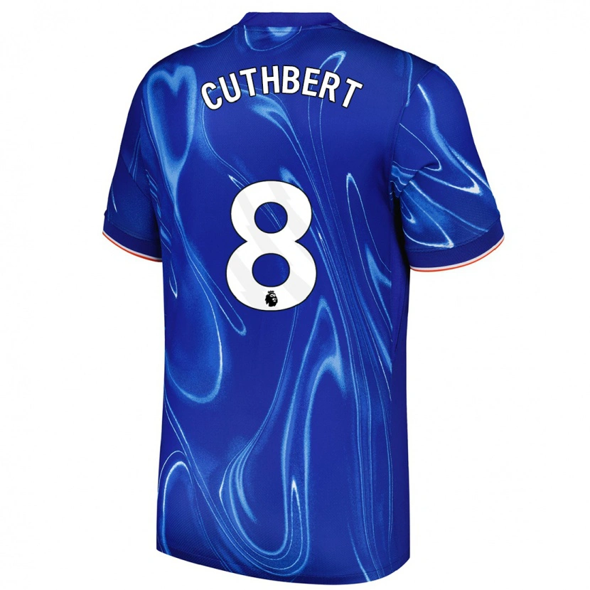 Danxen Kinderen Erin Cuthbert #8 Blauw Wit Thuisshirt Thuistenue 2024/25 T-Shirt