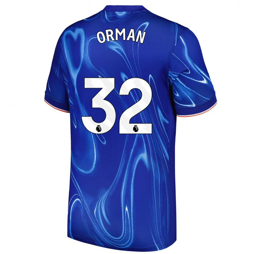 Danxen Kinderen Emily Orman #32 Blauw Wit Thuisshirt Thuistenue 2024/25 T-Shirt
