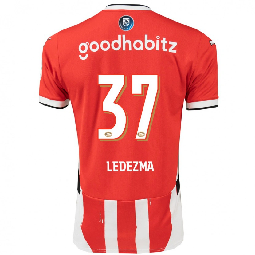 Danxen Kinderen Richard Ledezma #37 Rood Wit Thuisshirt Thuistenue 2024/25 T-Shirt