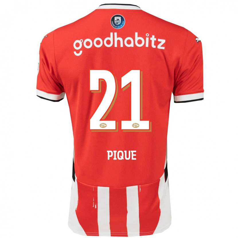 Danxen Kinderen Naomi Piqué #21 Rood Wit Thuisshirt Thuistenue 2024/25 T-Shirt
