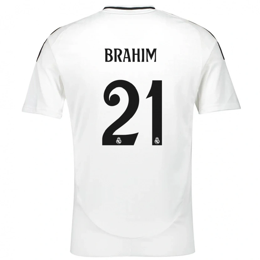 Danxen Kinderen Brahim Díaz #21 Wit Thuisshirt Thuistenue 2024/25 T-Shirt