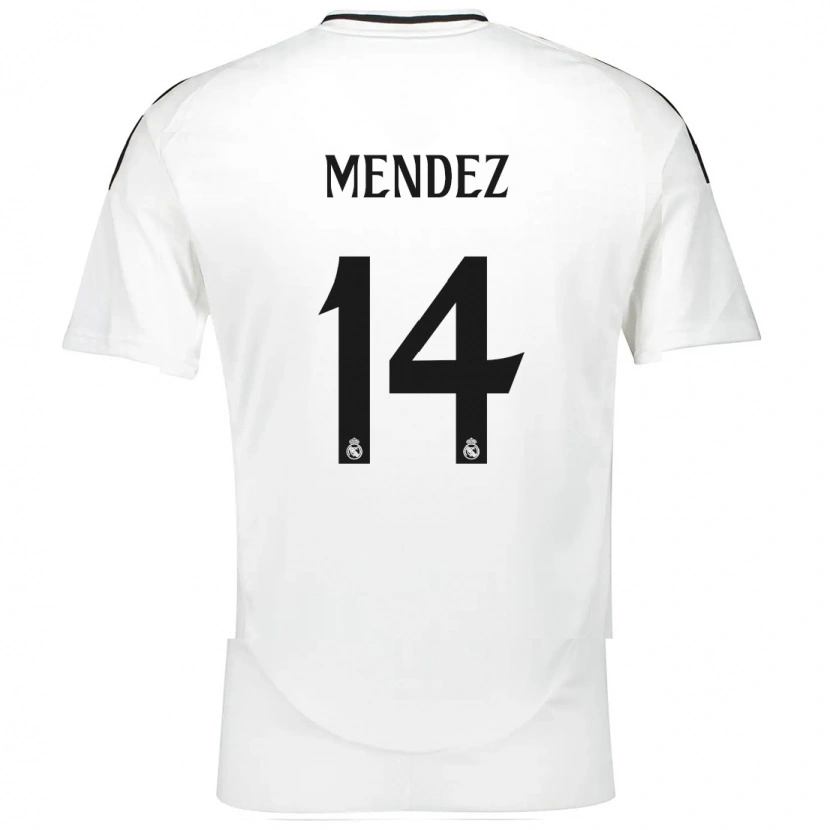 Danxen Kinderen María Méndez #14 Wit Thuisshirt Thuistenue 2024/25 T-Shirt