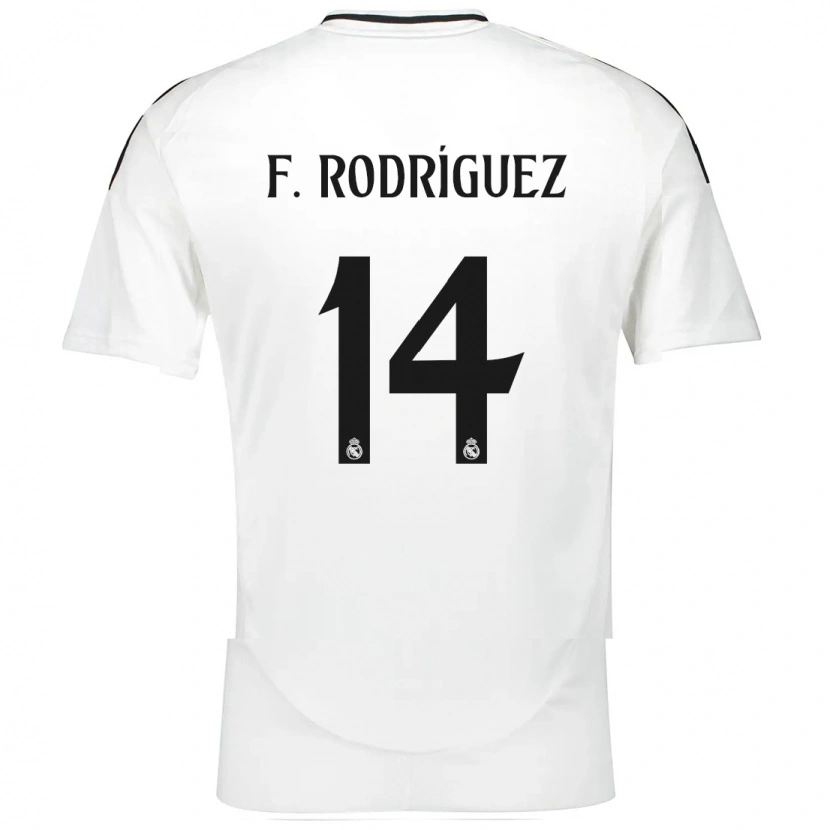 Danxen Kinderen Fer Rodríguez #14 Wit Thuisshirt Thuistenue 2024/25 T-Shirt